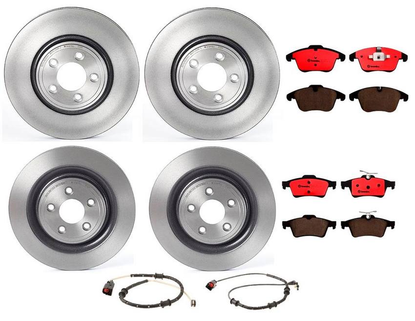 Jaguar Volvo Brakes Kit - Pads & Rotors Front and Rear (326mm/326mm) (Ceramic) 31341331 - Brembo 1637206KIT